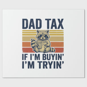 Papel De Regalo Camiseta gráfica vintage de mapache Funny Dad Tax_