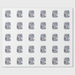 Papel De Regalo Camiseta Lector Patriótico Libros Fuegos Artificia