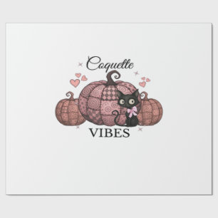 Papel De Regalo Camiseta Oversized de Gato Calabaza Rosa Coquette