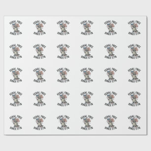 Papel De Regalo Camiseta Patriótica de Mapache Feral Pero Libre De