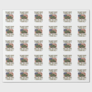 Papel De Regalo Camiseta Patriótica de Tanque de Recuerdo Militar 
