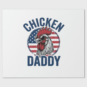 Papel De Regalo Camiseta Patriótica Vintage Gallo Papá Pollo Desi