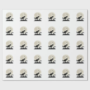 Papel De Regalo Camiseta Silueta Cementerio Perro Dinosaurio Bajo