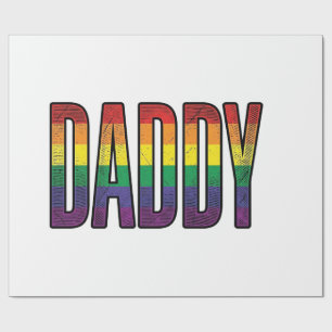 Papel De Regalo Camiseta T-Shirt tipografía Orgullo Daddy Arcoíris