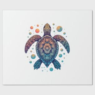 Papel De Regalo Camiseta Tie-Dye de Tortuga Marina Hawaiana Vacaci