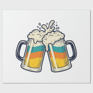 Papel De Regalo Camiseta Vector Cheers Vintage Rainbow Beer Mug_1