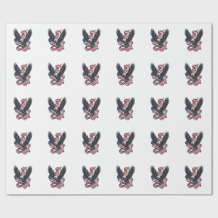 Papel De Regalo Camiseta vectorial de águila patriótica vintage (2