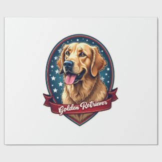 Papel De Regalo Camiseta Vintage con Escudo de Golden Retriever Pa