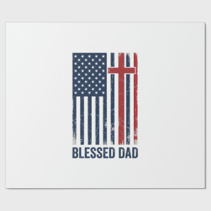 Papel De Regalo Camiseta Vintage Cruz Bandera Cristiana Padre Bend