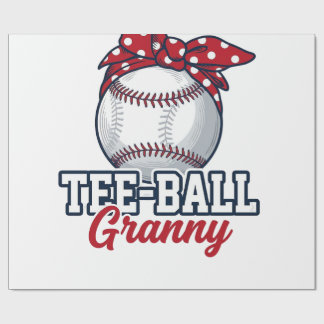 Papel De Regalo Camiseta Vintage de béisbol Tee Ball Granny Bow_1