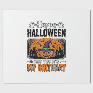 Papel De Regalo Camiseta Vintage de Halloween Cumpleaños Bruja Cal