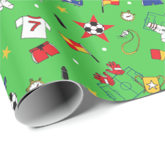 Papel De Regalo Camisetas de las bolas de fútbol masculino y diseñ
