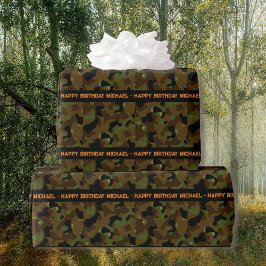 Papel De Regalo Camo de Proep Woods Añadir texto y nombre Cumpleañ