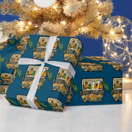 Papel De Regalo Camo Ice Chest con Cerveza Feliz Navidad