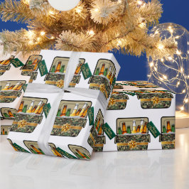 Papel De Regalo Camo Ice Chest con Cerveza Feliz Navidad