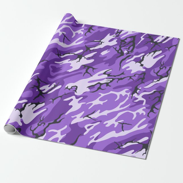 Papel De Regalo Camo morado (Desenrollado)