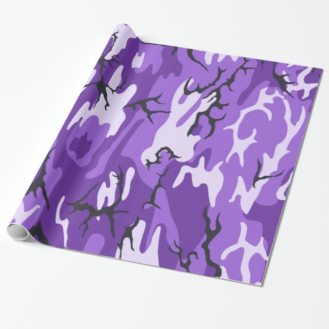 Papel De Regalo Camo morado (Desenrollado)
