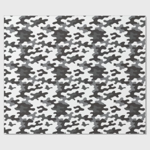 Papel De Regalo Camo negro y blanco