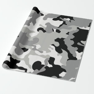 Papel De Regalo Camo negro y gris