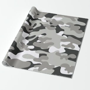 Papel De Regalo Camo negro y gris