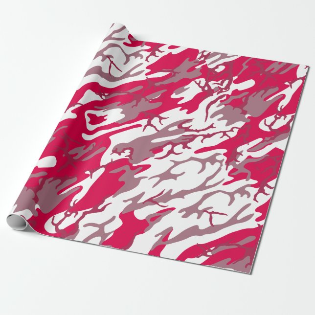 Papel De Regalo Camo rojo (Desenrollado)