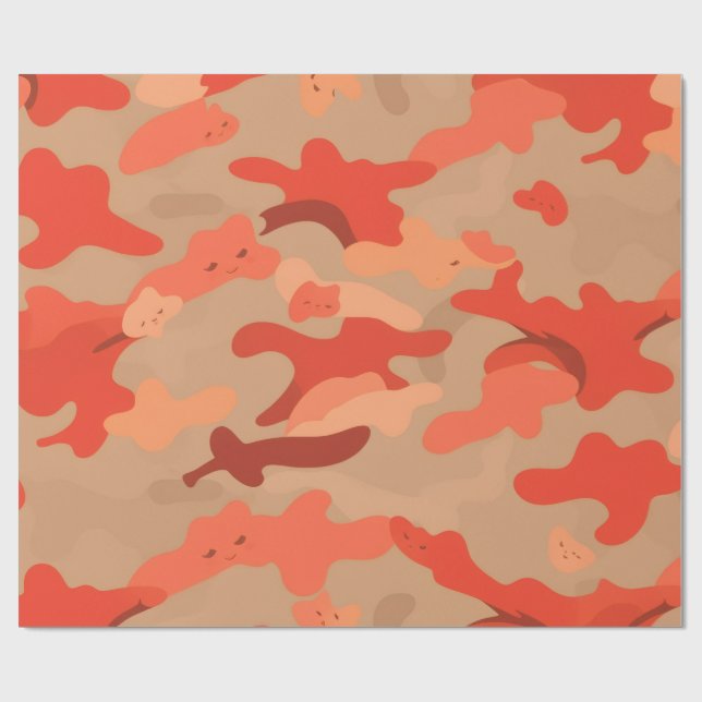Papel De Regalo Camo rojo (Superficie plana)