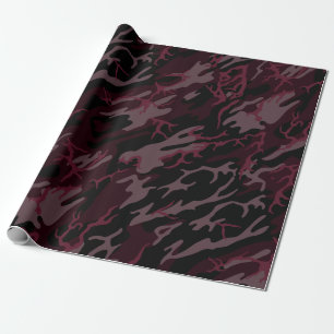 Papel De Regalo Camo rojo oscuro