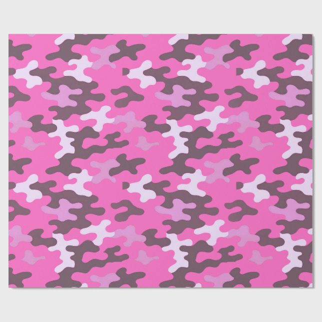 Papel De Regalo Camo Rosa (Superficie plana)
