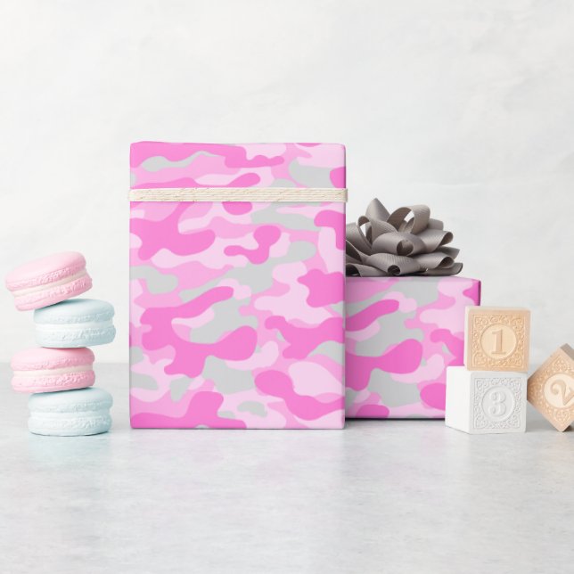 Papel De Regalo Camo Rosa  (Baby Shower)
