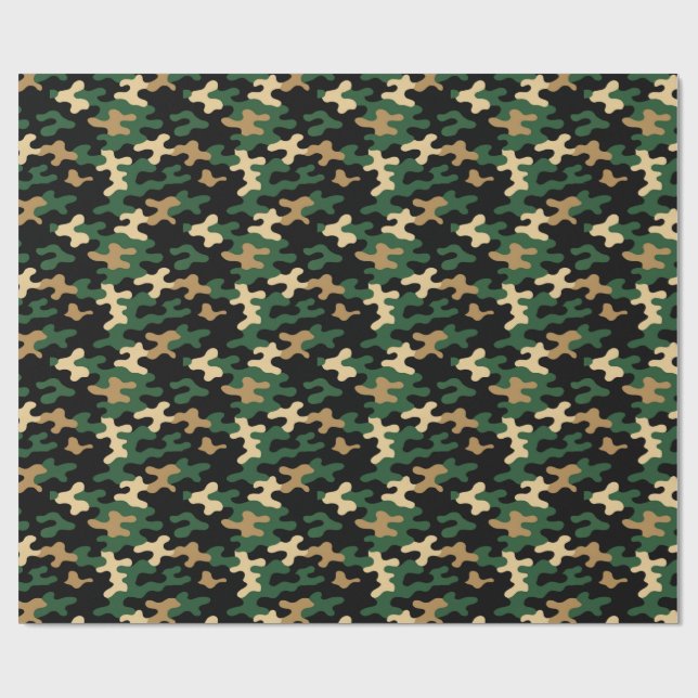 Papel De Regalo Camo Verde (Superficie plana)