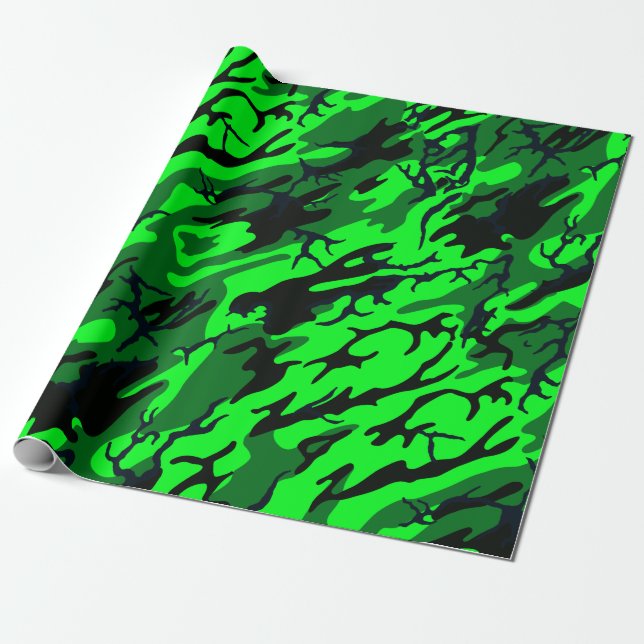 Papel De Regalo Camo verde extranjero (Desenrollado)