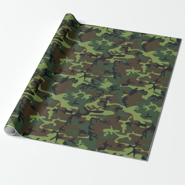 Papel De Regalo Camo verde militar (Desenrollado)