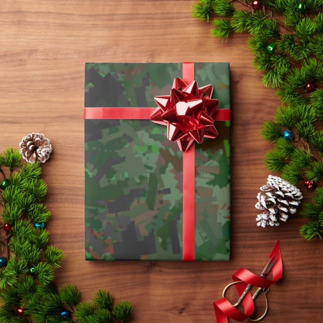 Papel De Regalo Camouflage Pixels Woods (Regalo de vacaciones)
