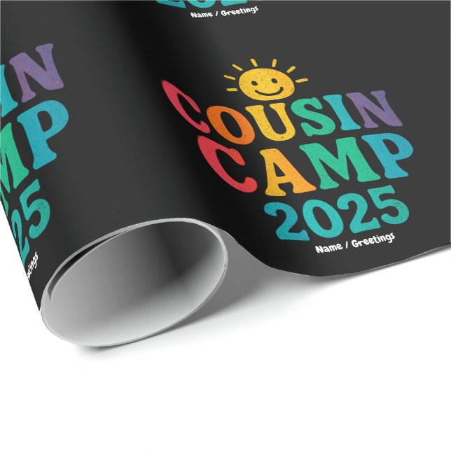 Papel De Regalo Campamento de Primos 2025 Campamento de divertidos (Esquina del rollo)