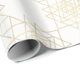 Papel De Regalo Campaña de Geometría del hexágono de oro metálico 