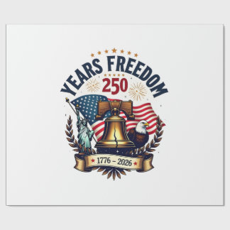Papel De Regalo Campana de la Libertad Vintage Patriótica 250 Años