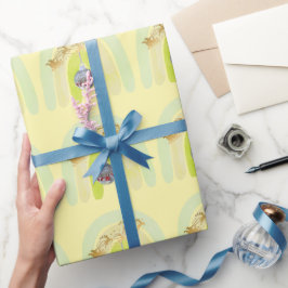 Papel De Regalo Campana de Navidad adorable arte de línea