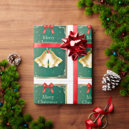 Papel De Regalo Campanas de Navidad de estilo vintage festivo