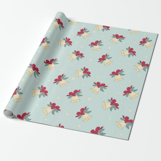 Papel De Regalo Campanas de Navidad sonando - (Desenrollado)