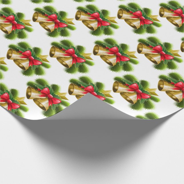 Papel De Regalo Campanas de Navidad y Cinta (Esquina)