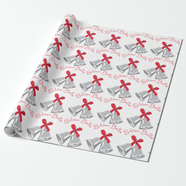 Papel De Regalo Campanas plateadas (Desenrollado)