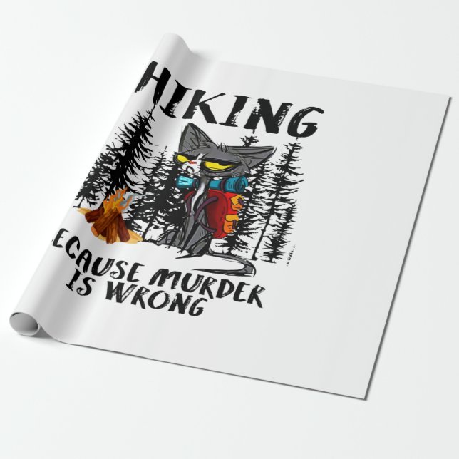 Papel De Regalo Camper Gift | Hiking Because Murder Is Wrong Xmas (Desenrollado)