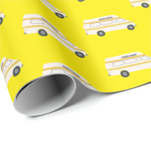 Papel De Regalo Campervan retro Motorhome rv Van Yellow
