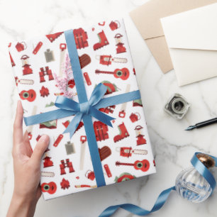 Papel De Regalo Camping al aire libre y diseño de senderismo