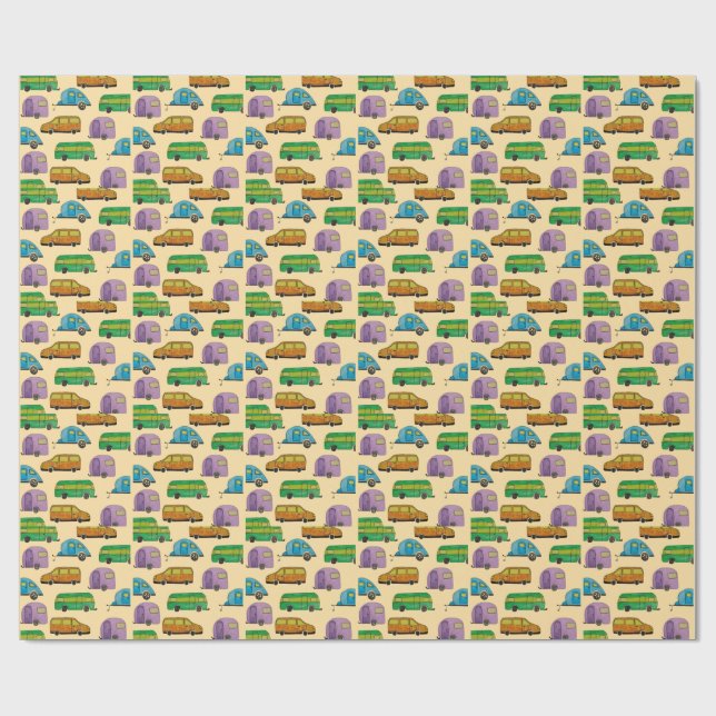 Papel De Regalo Camping caravans (Superficie plana)