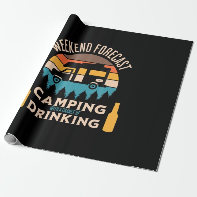Papel De Regalo Camping De Cervezas Con Cumpleaños De Cerveza (Desenrollado)