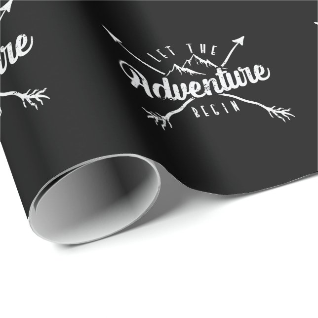 Papel De Regalo Camping "Let The Adventure Begin" (Esquina del rollo)