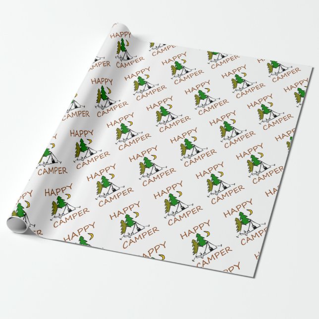 Papel De Regalo Campista contento al aire libre (Desenrollado)