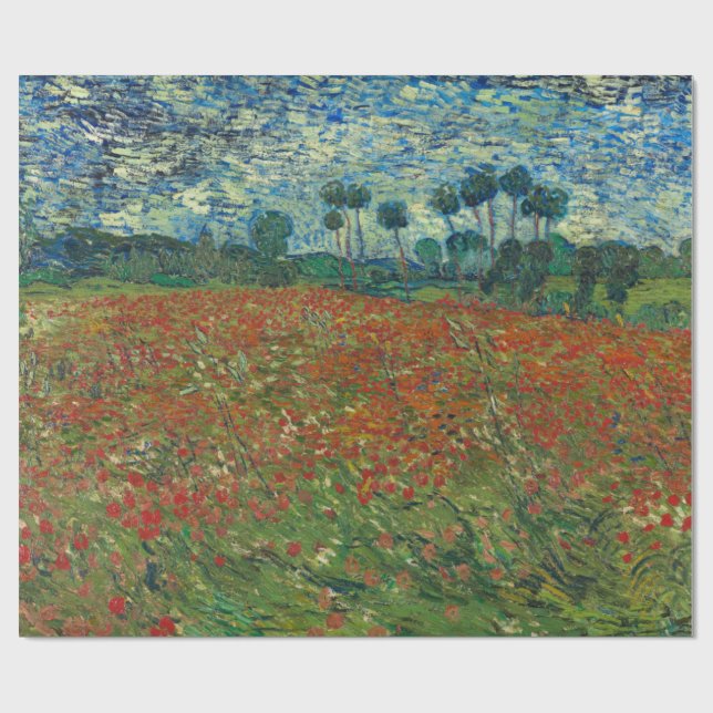 Papel De Regalo Campo de amapola por Vincent Van Gogh (Superficie plana)