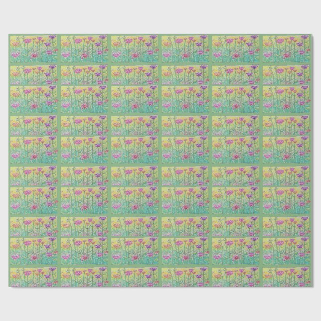 Papel De Regalo Campo de Flores (Superficie plana)